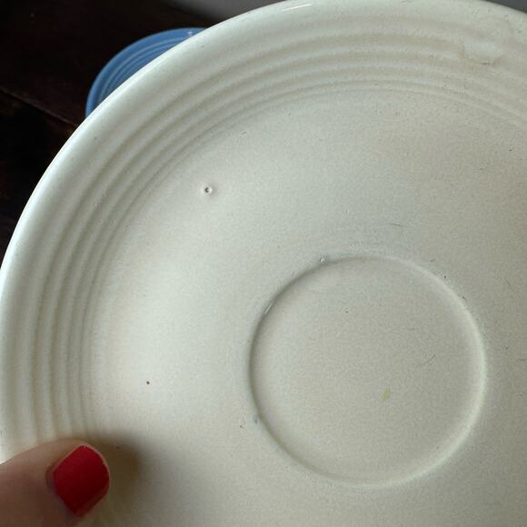 FiestaWare Set of 5 VINTAGE & Modern 6" Saucer Plate Ivory Red Light Green Rose - Picture 3 of 11